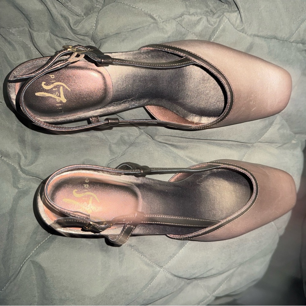 Life Stride Taupe Slingback Heels